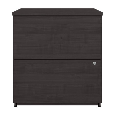 Bestar Universel 28W Standard 2 Drawer Lateral File Cabinet in charcoal maple 165600-000140